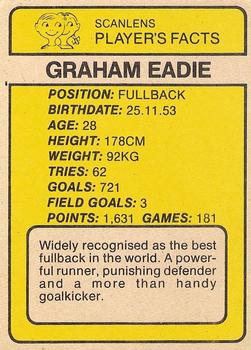 1981 Scanlens #9 Graham Eadie Back